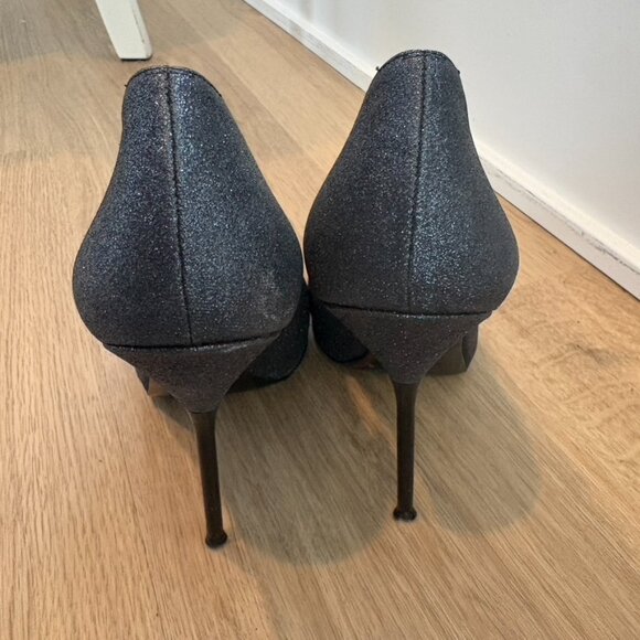 ** Stuart Weitzman dagger Sabbia Navy glitter stilettos‎ 8.5 - Picture 5 of 7